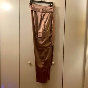 NWT Gee Gee High Waist Satin Cargo Style Pants